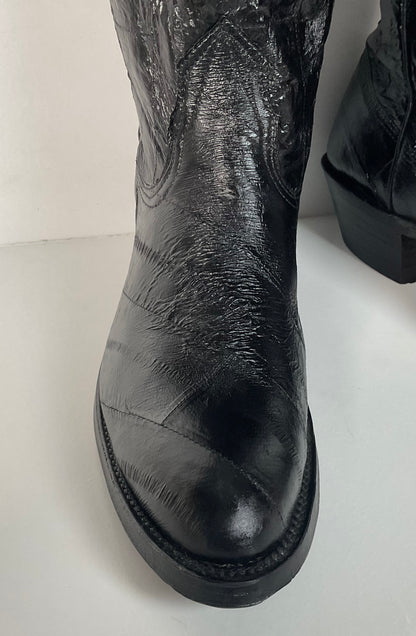 Vintage Nocona Full Eel Skin Cowboy Boots | Exotic | Men’s 5.5 | Women’s 6.5