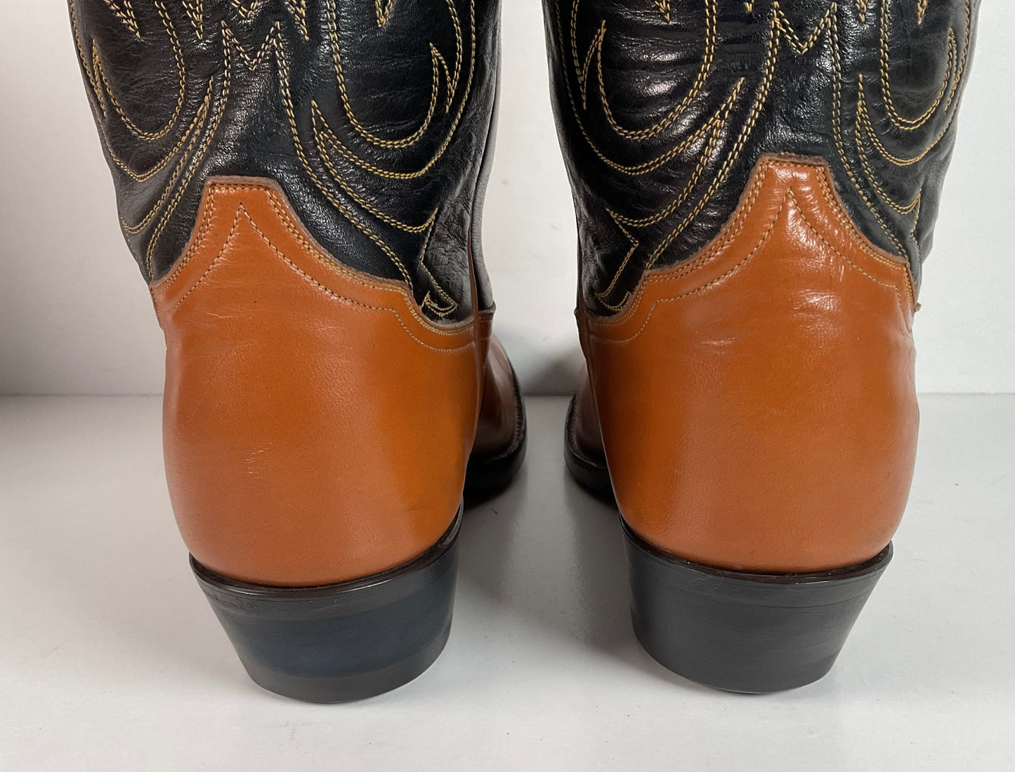 Vintage 60s Tony Lama Longhorn Cowboy Boots Men’s 8.5 | Women’s 10 Gold Label