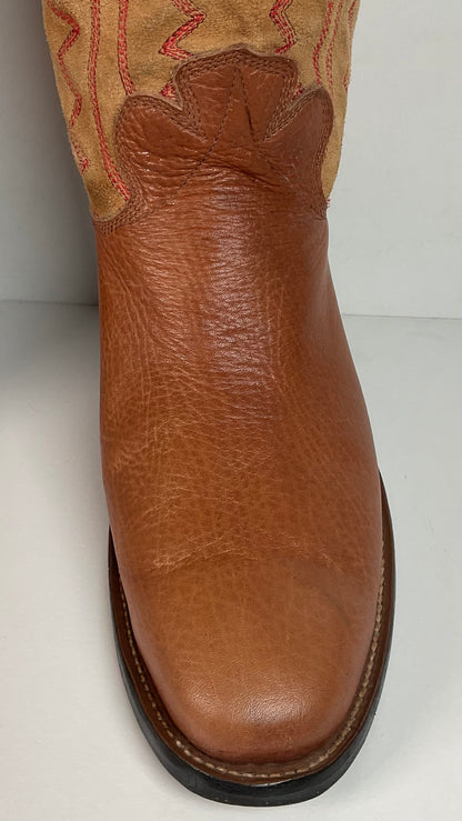 Custom Buckaroo Cowboy Boots | Tall Top | Rough Out Suede Shaft | Men’s 11