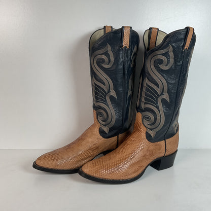Vintage Larry Mahan Snakeskin Cowboy Boots | Exotic | Narrow | Men’s 11 B