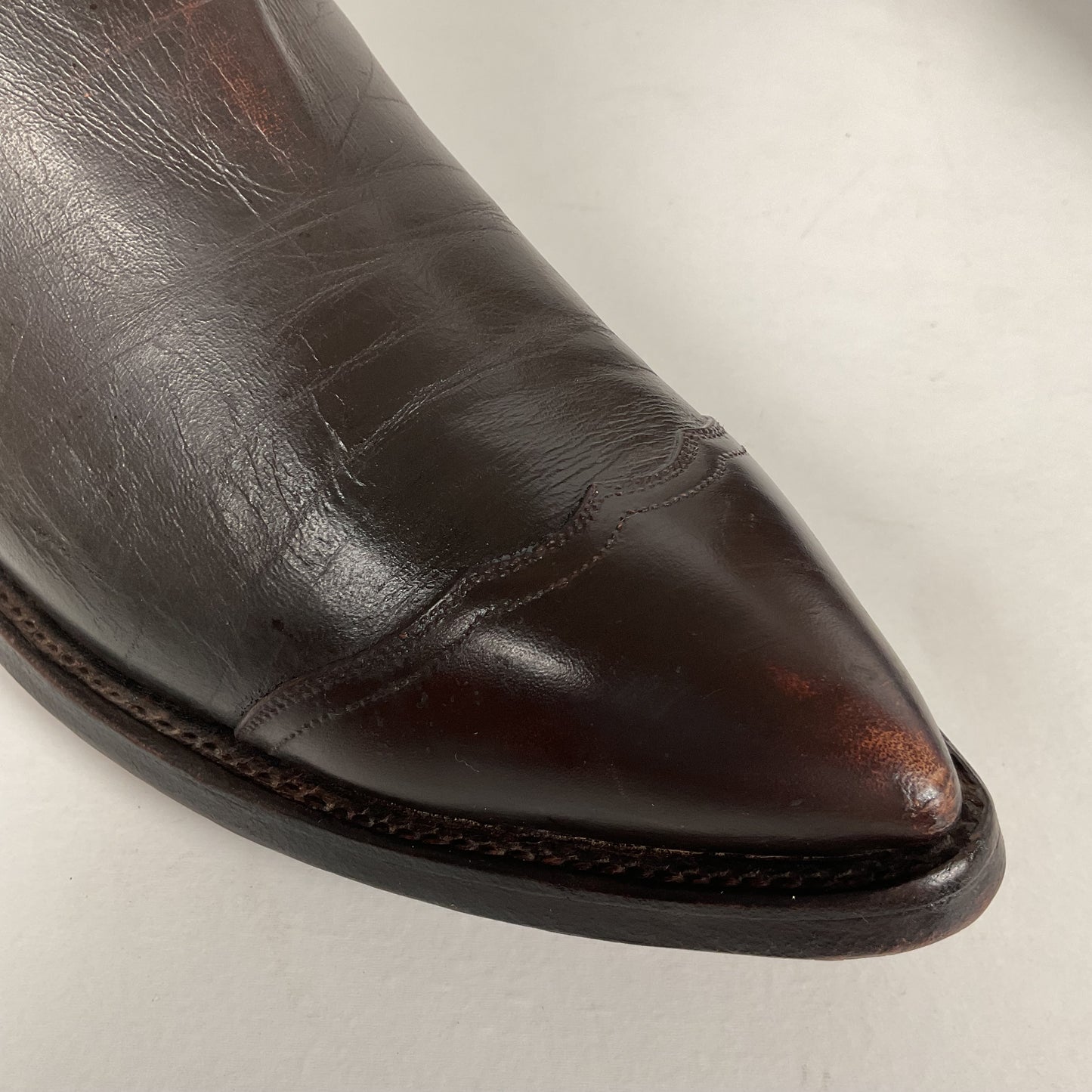 Custom Cowboy Boots | Wingtip Triad | Dark Brown Calfskin | Narrow | Men’s 9.5