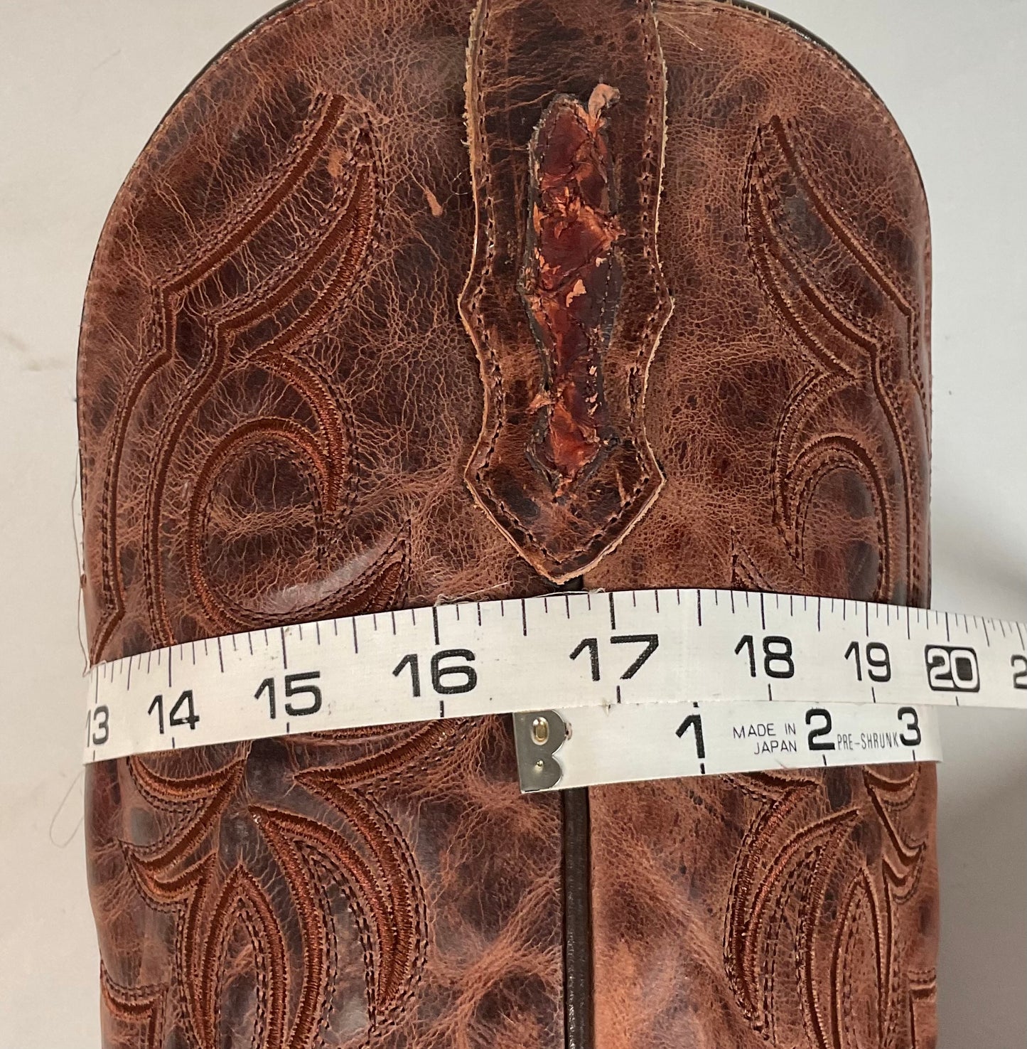 J. B. Dillon Exotic Pirarucu Cowboy Boots 11 EE Big Bass Square Toe