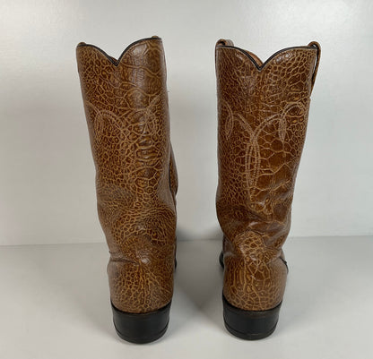 Vintage Wrangler Algonquin Toe Cowboy Boots | Sea Turtle Imitation Print | Men’s 9.5 D