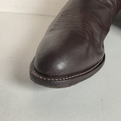 Vintage Nocona Brown Boar Skin Cowboy Boots 13 D Wild Pig