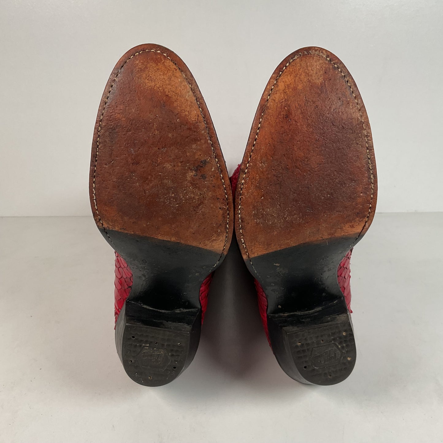 Tony Lama Full Python Cowboy Boots | Red Snakeskin | Men’s 9 | Women’s 10