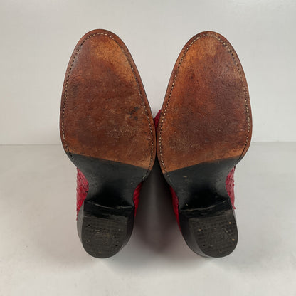 Tony Lama Full Python Cowboy Boots | Red Snakeskin | Men’s 9 | Women’s 10