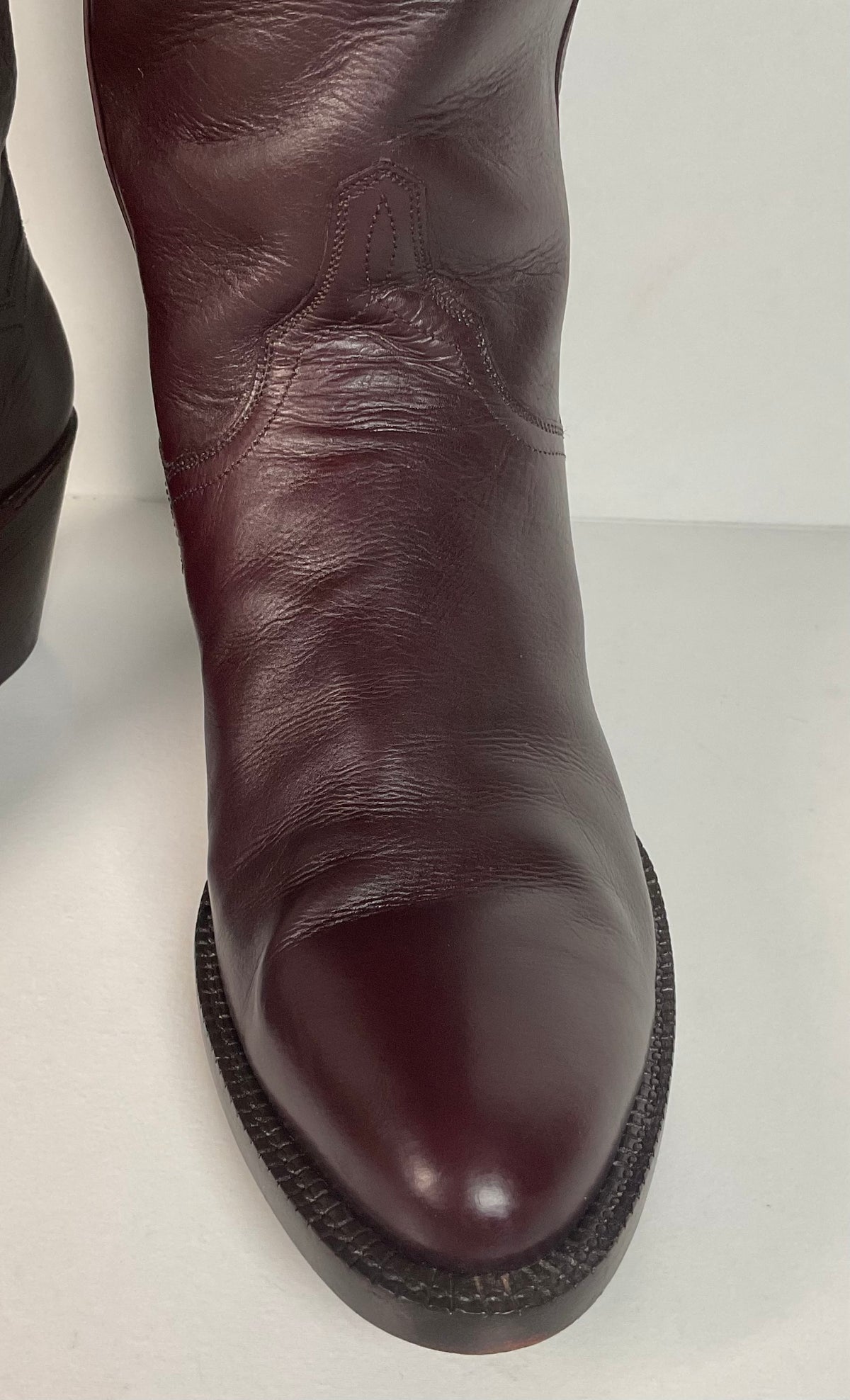 Vintage J. B. Hill Burgundy Calf Cowgirl Boots | Silver Concho Custom | 6.5 B