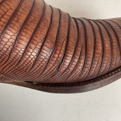 Vintage Lucchese San Antonio Lizard Teju Cowboy Boots 9.5 B