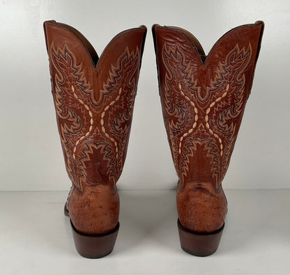 Lucchese 2000 Full Quill Ostrich Cowboy Boots | Barnwood | Exotic | Men’s 11 D