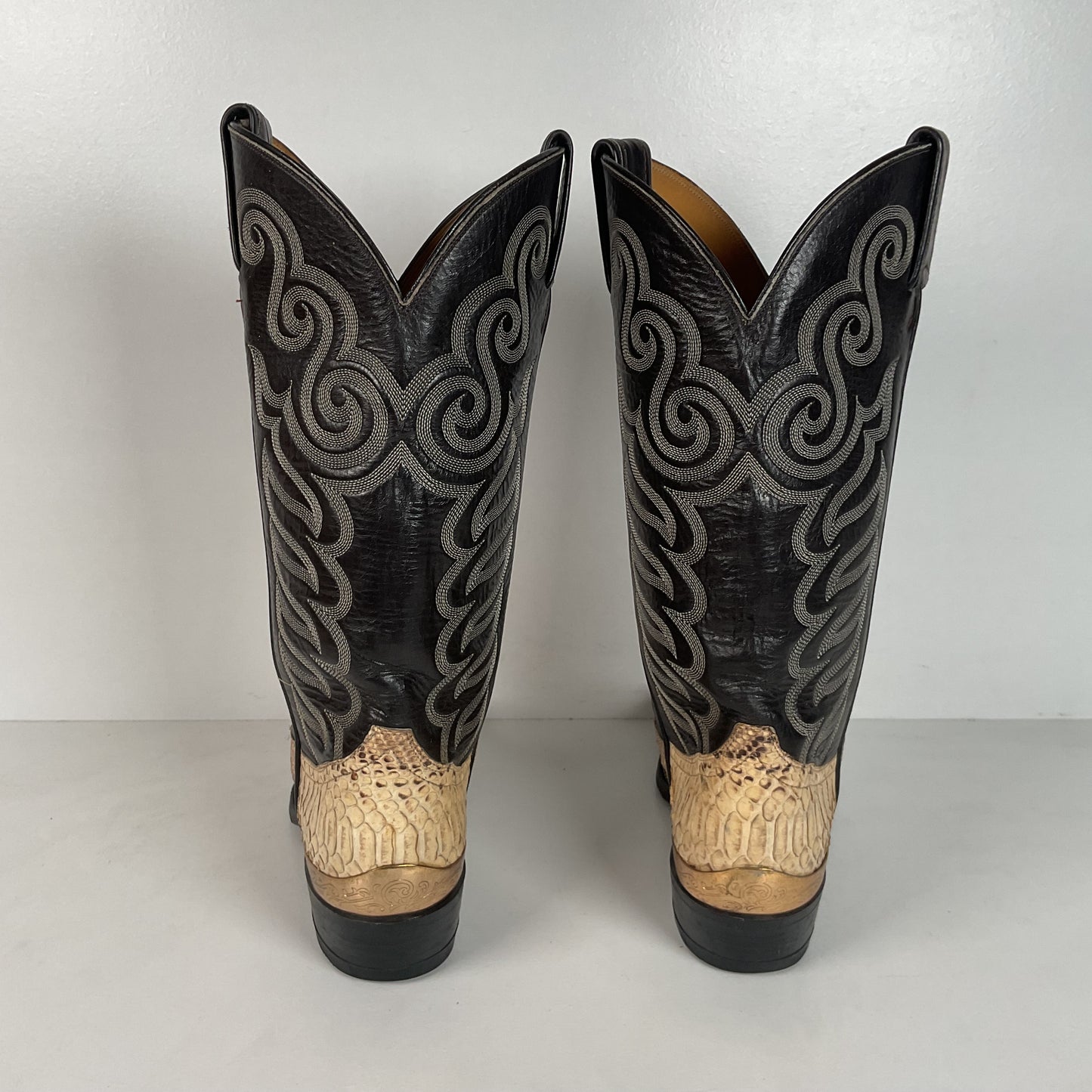 Vintage Tony Lama Python Snakeskin Cowboy Boots | Gold Label | Men’s 7.5 D