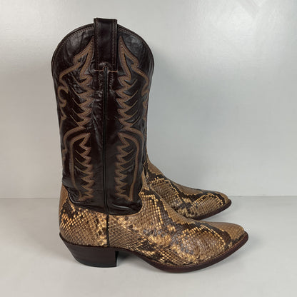 Vintage Justin Python Cowboy Boots | Snakeskin | USA Made | Men’s 10.5 B