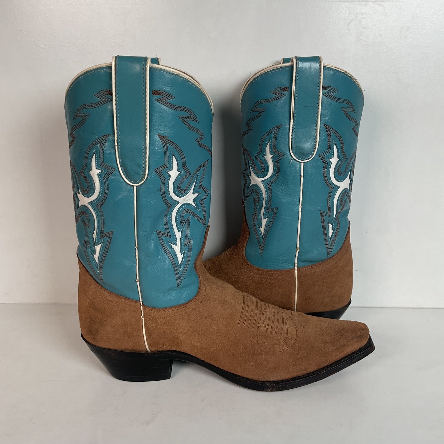 Dan Post Pee Wee Suede Cowgirl Boots 8 M Rough Out Suede