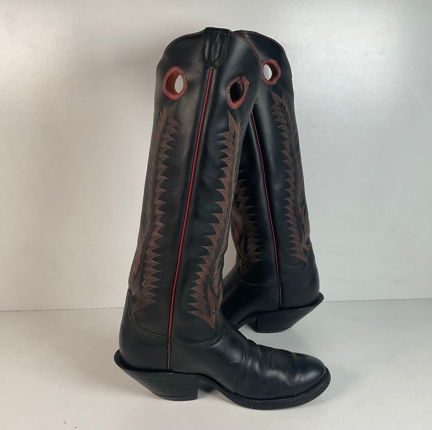Vintage Tony Lama Tall Buckaroo Boots 11 D Thick Hide