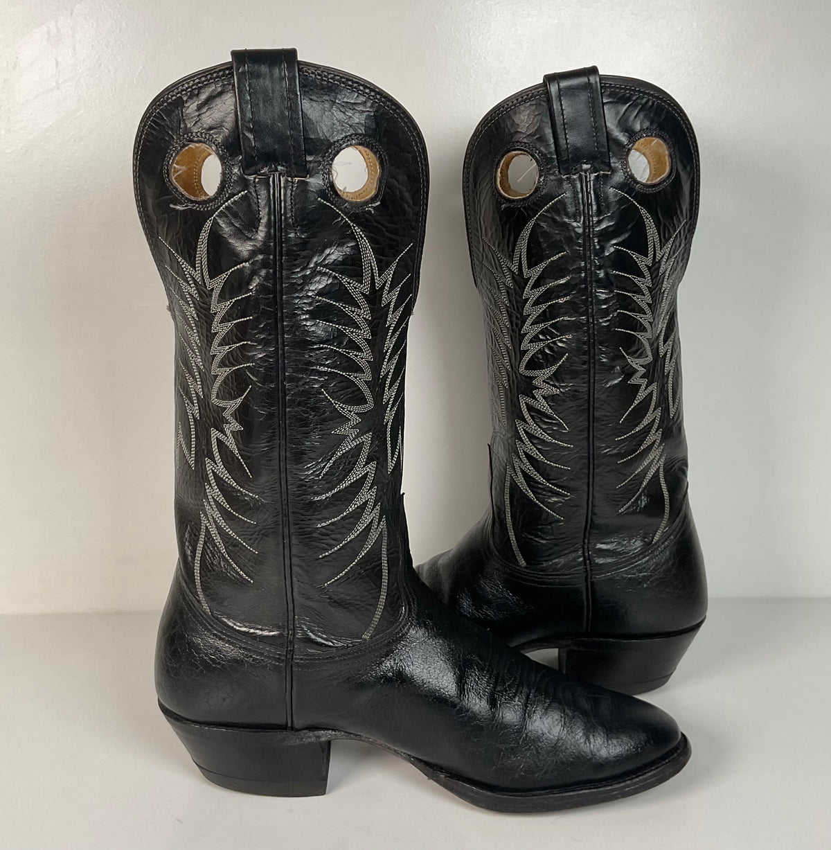 Vintage Nocona Caribou Buckaroo Cowboy Boots | Exotic | Black | Men’s 9.5 D