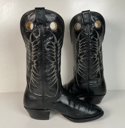 Vintage Nocona Caribou Buckaroo Cowboy Boots | Exotic | Black | Men’s 9.5 D