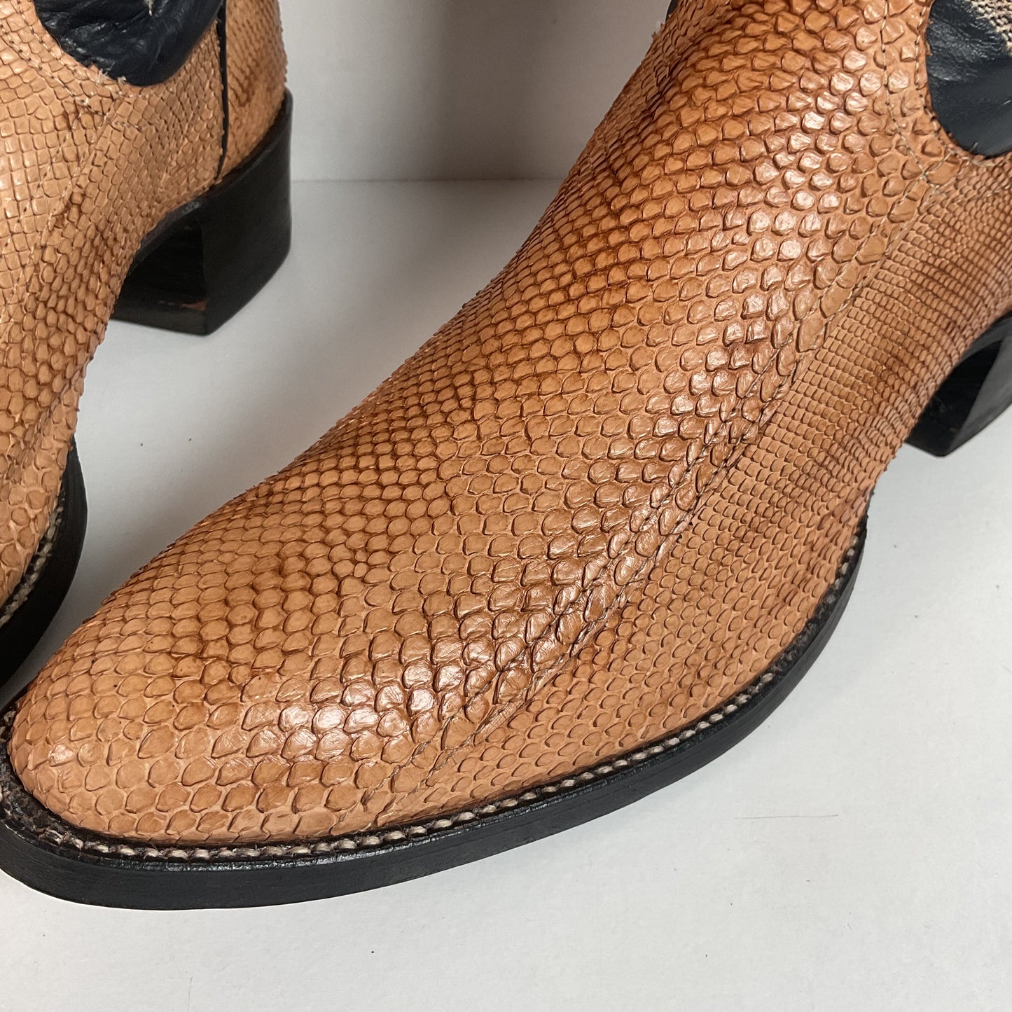 Vintage Larry Mahan Snakeskin Cowboy Boots | Exotic | Narrow | Men’s 11 B