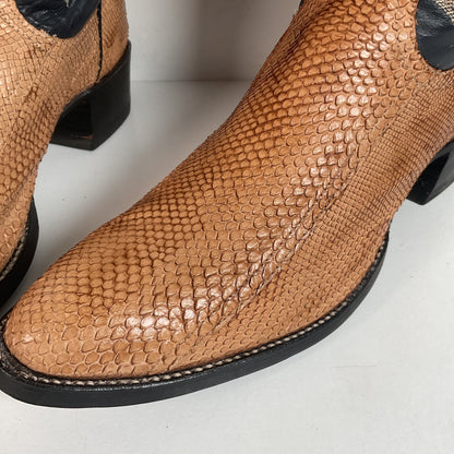 Vintage Larry Mahan Snakeskin Cowboy Boots | Exotic | Narrow | Men’s 11 B