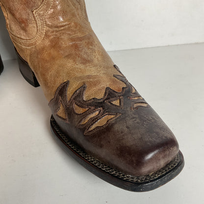 Corral Heart BreakerCowgirl Boots 11 M Wingtip Tooled Revolver Inlay