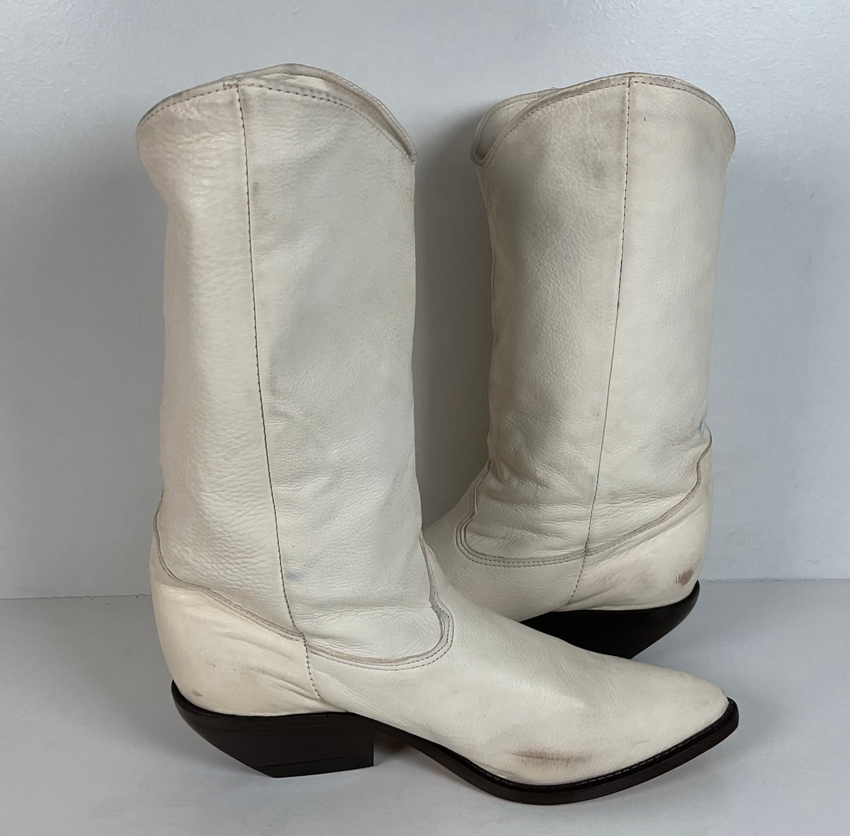 Vintage Zodiac Native Fringe Cowgirl Boots | USA Made | White | Women’s 9 M