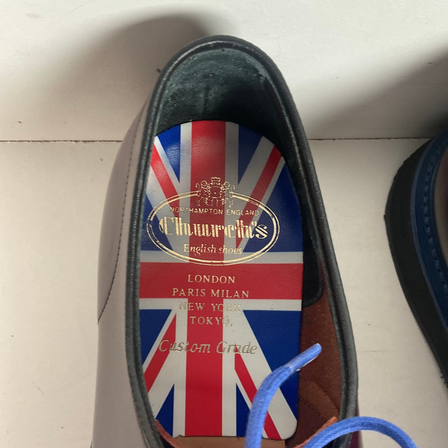 Church’s Custom Grade Cordovan Loafers 9 F | 10 D Great Britain Flag Design