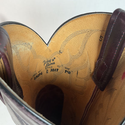 Vintage Tony Lama Cowboy Boots Men’s 9.5 D Black Cherry