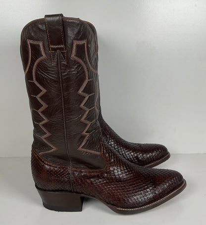 Vintage Anaconda Snakeskin Cowboy Boots | Exotic | Mex 29 | US 11