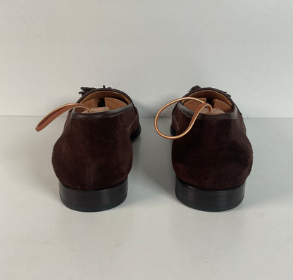 Magnanni Suede Tassel Loafers | Chocolate Brown | 10.5 M