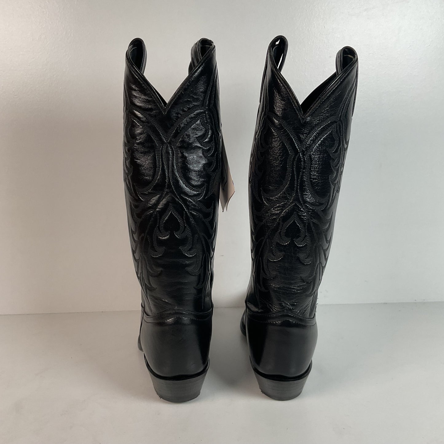 Tony Lama Longhorn Cowgirl Boots | Black Calf | Original Box | Women’s 6 M