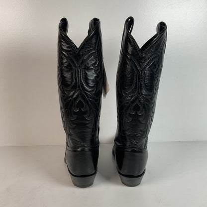Tony Lama Longhorn Cowgirl Boots | Black Calf | Original Box | Women’s 6 M