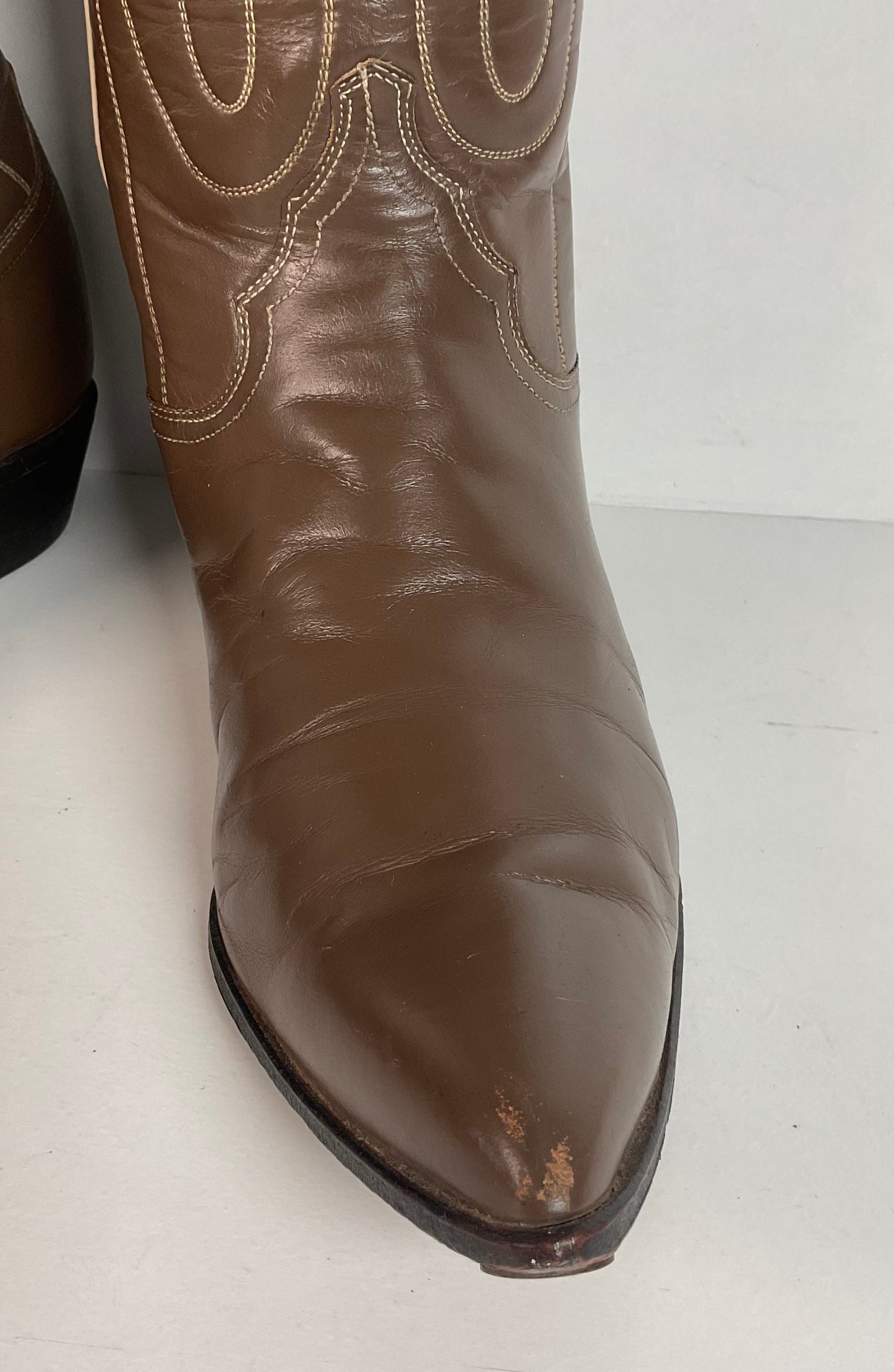 Vintage Justin Cowgirl Boots | Taupe | 1960s-1970s | USA Made | 7.5 B