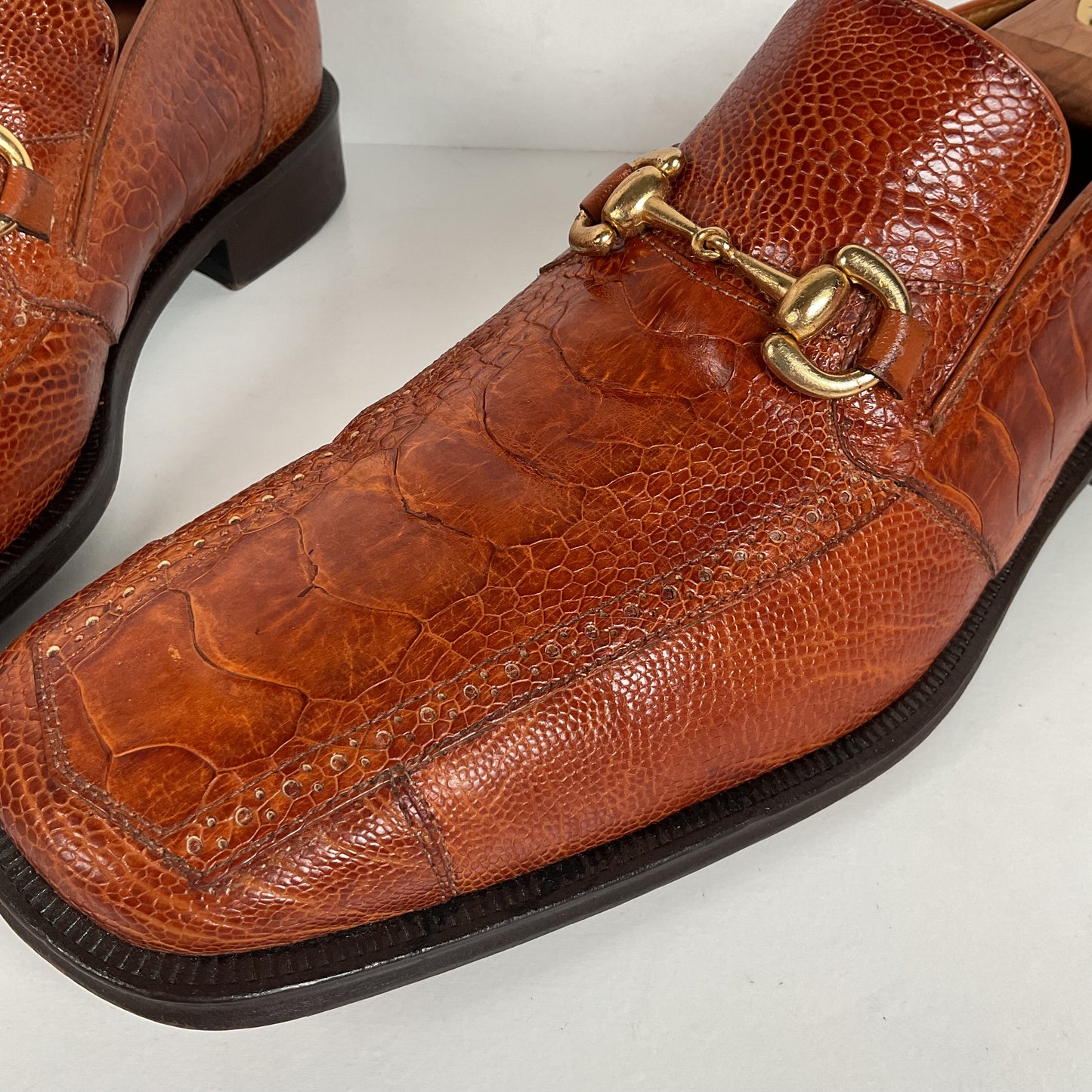 David Eden Ostrich Leg Loafers | Horse Bit | Exotic | Men’s 10