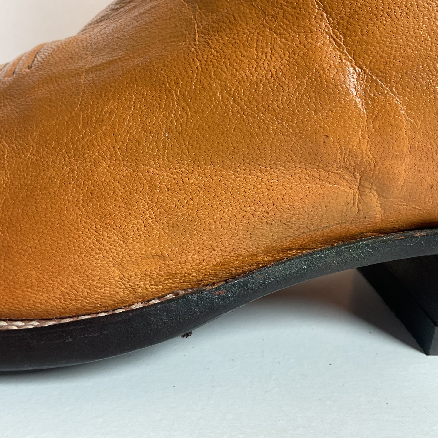 Vintage Nocona Pig Skin Cowboy Boots | Boar | Butterscotch | USA Made | 10.5 EE