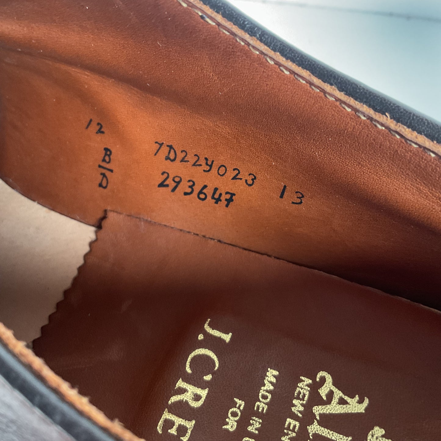 Alden for J. Crew Derby Blucher Shoes 12 D Cigar Brown