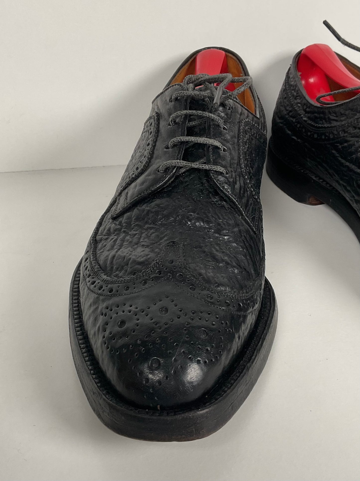 Vintage Florsheim Imperial Derby Shoes | Kenmoor | Exotic Shark | Men’s 8 C