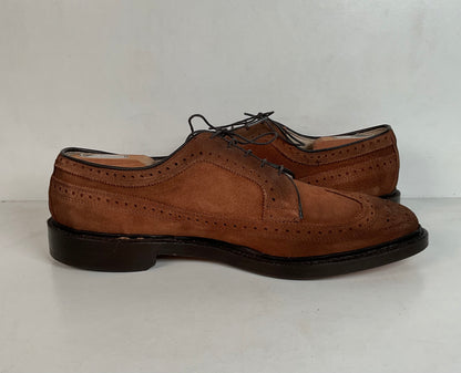 Vintage Allen Edmonds Suede Derby Shoes  11 D Long Wing Gunboat