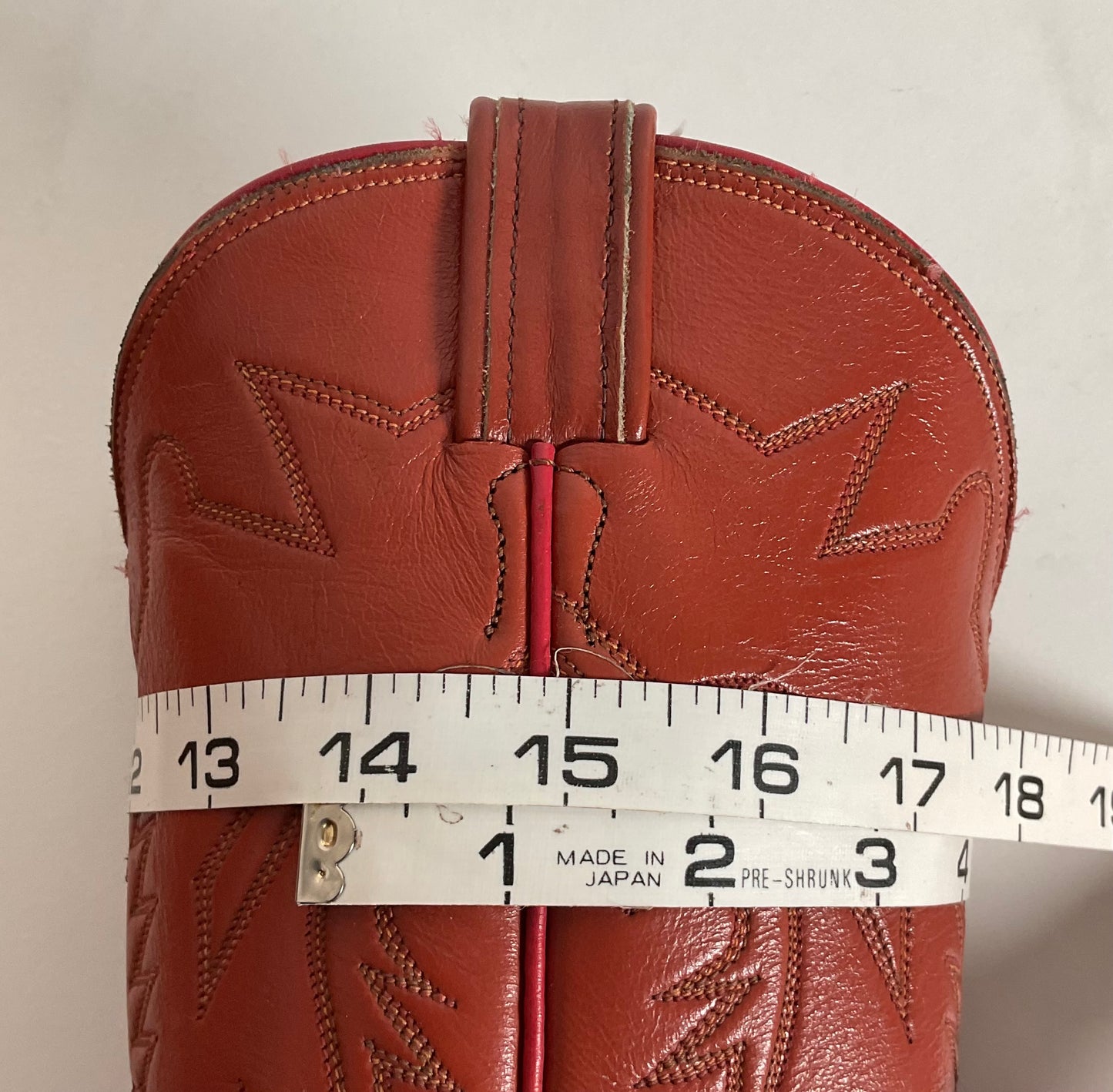 Vintage Tony Lama Burnt Orange Cowgirl Boots 6.5 C Tooled Inlay