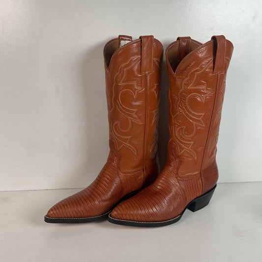 Silvertown Custom Cowboy Boots | Teju Lizard | Men’s 6 | Women’s 7
