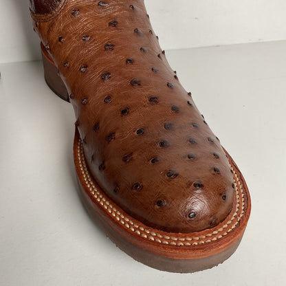 Justin Full Quill Ostrich Quill Roper Boots | Tekno Crepe | USA Made | Men’s 8 D
