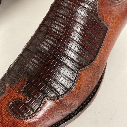 Vintage Lucchese Goat Skin Cowboy Boots | Lizard Inlay | Men’s 8.5 D