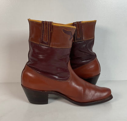 Vintage Pee Wee Cowboy Boots | Shorty | Tooled | 50s-60s | 6 C
