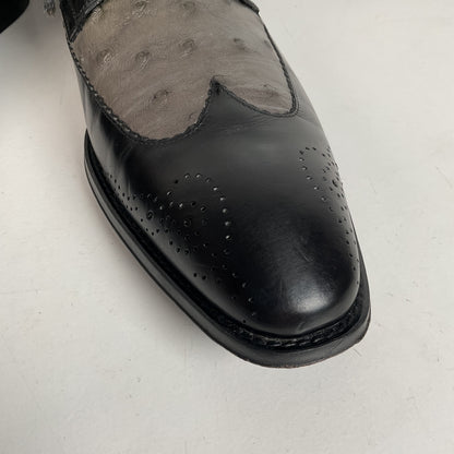 Mezlan Ostrich Quill Medallion Shoes | Derby | Exotic | Men’s 9.5 M