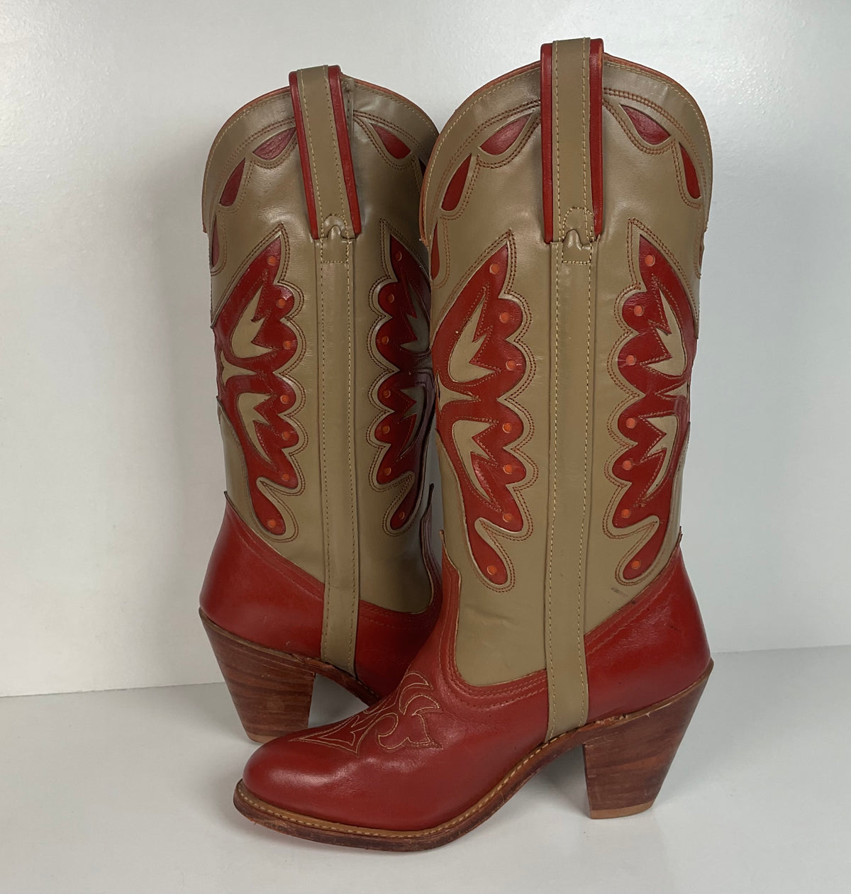 Vintage Capezio Butterfly Cowgirl Boots | Tooled Inlays | USA Made | Women’s 8 M