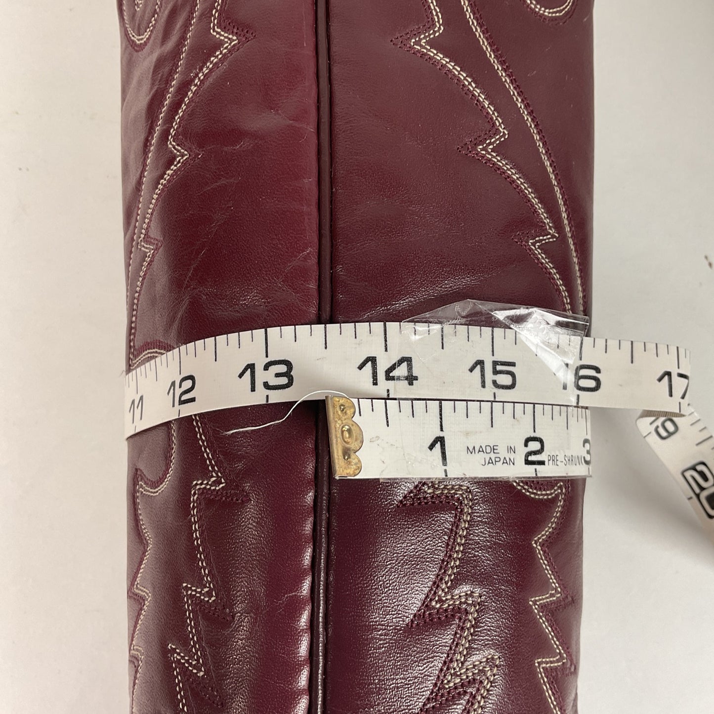 Vintage Hondo 18” Burgundy Cowgirl Boots 6.5 A Stitched