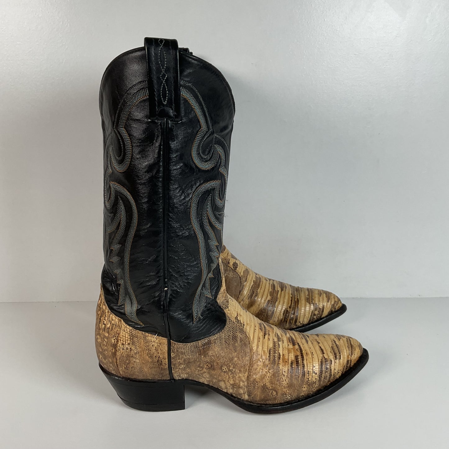 Vintage Tony Lama Cowboy Boots | Natural Teju Lizard | USA Made | Men’s 9 D