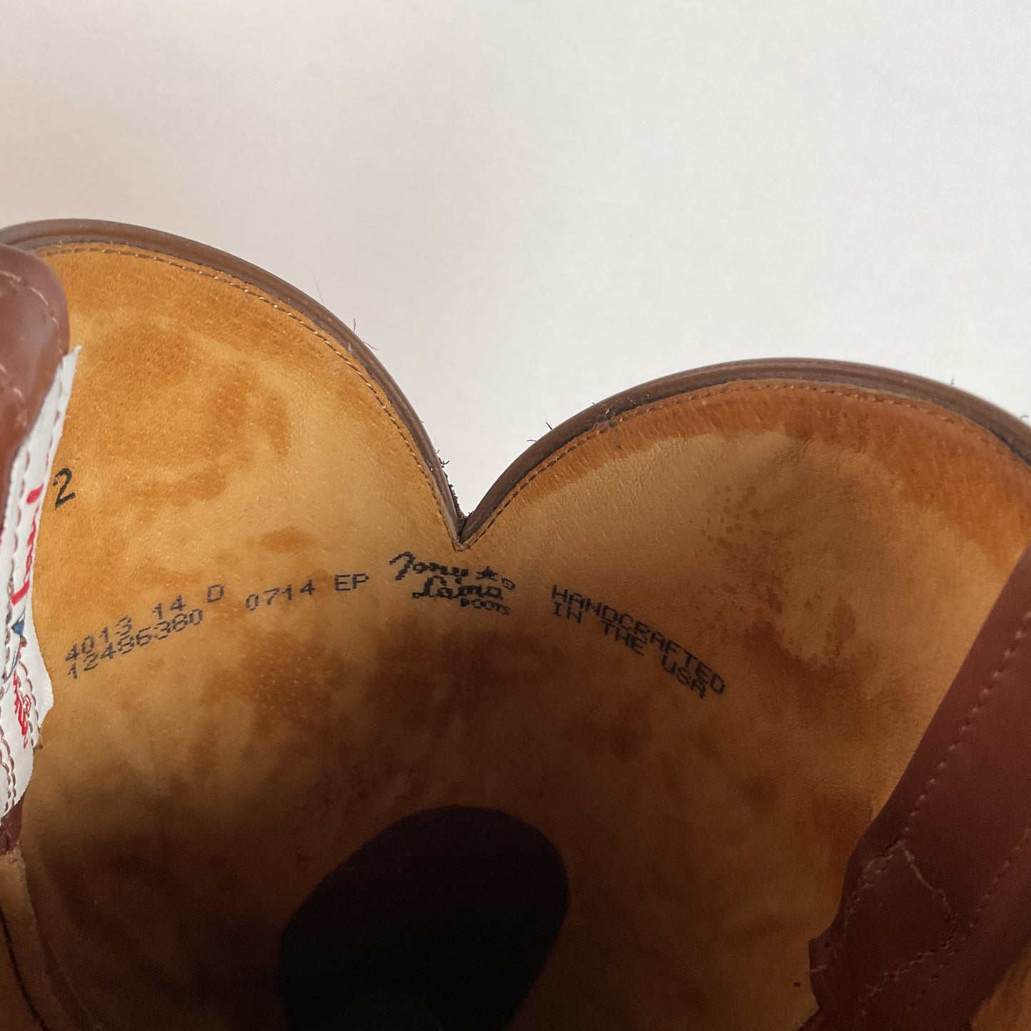 Tony Lama Natural Retan Cowboy Boots | USA Made | 14 D