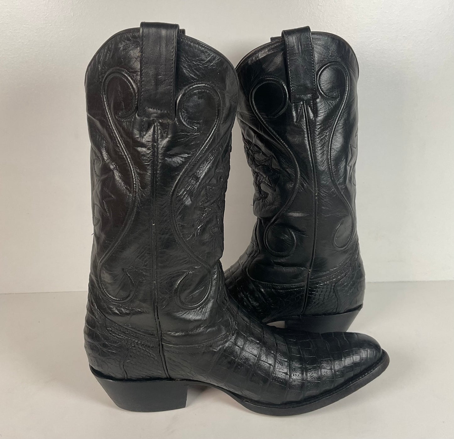 Rivers’ Royal Caiman Belly Cowboy Boots | Exotic | Tooled Inlays | Men’s 9.5