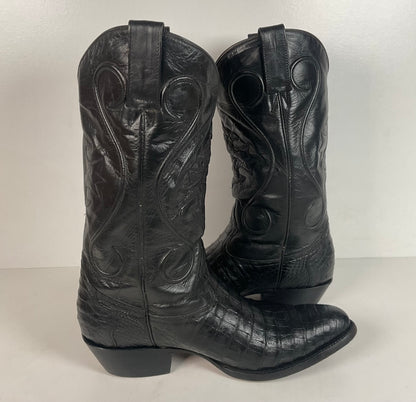 Rivers’ Royal Caiman Belly Cowboy Boots | Exotic | Tooled Inlays | Men’s 9.5