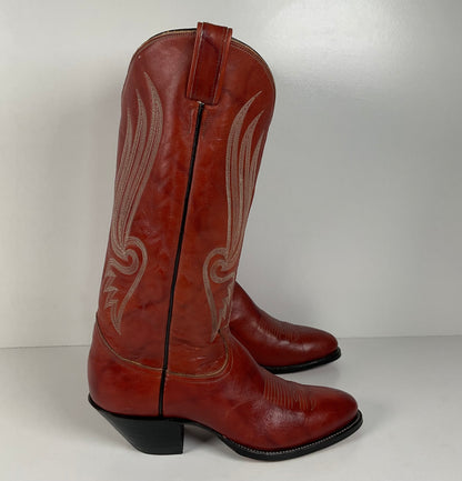 Vintage Tony Lama Chocolate Cow Cowboy Boots | Gold Label | Men’s 8 | Women’s 9