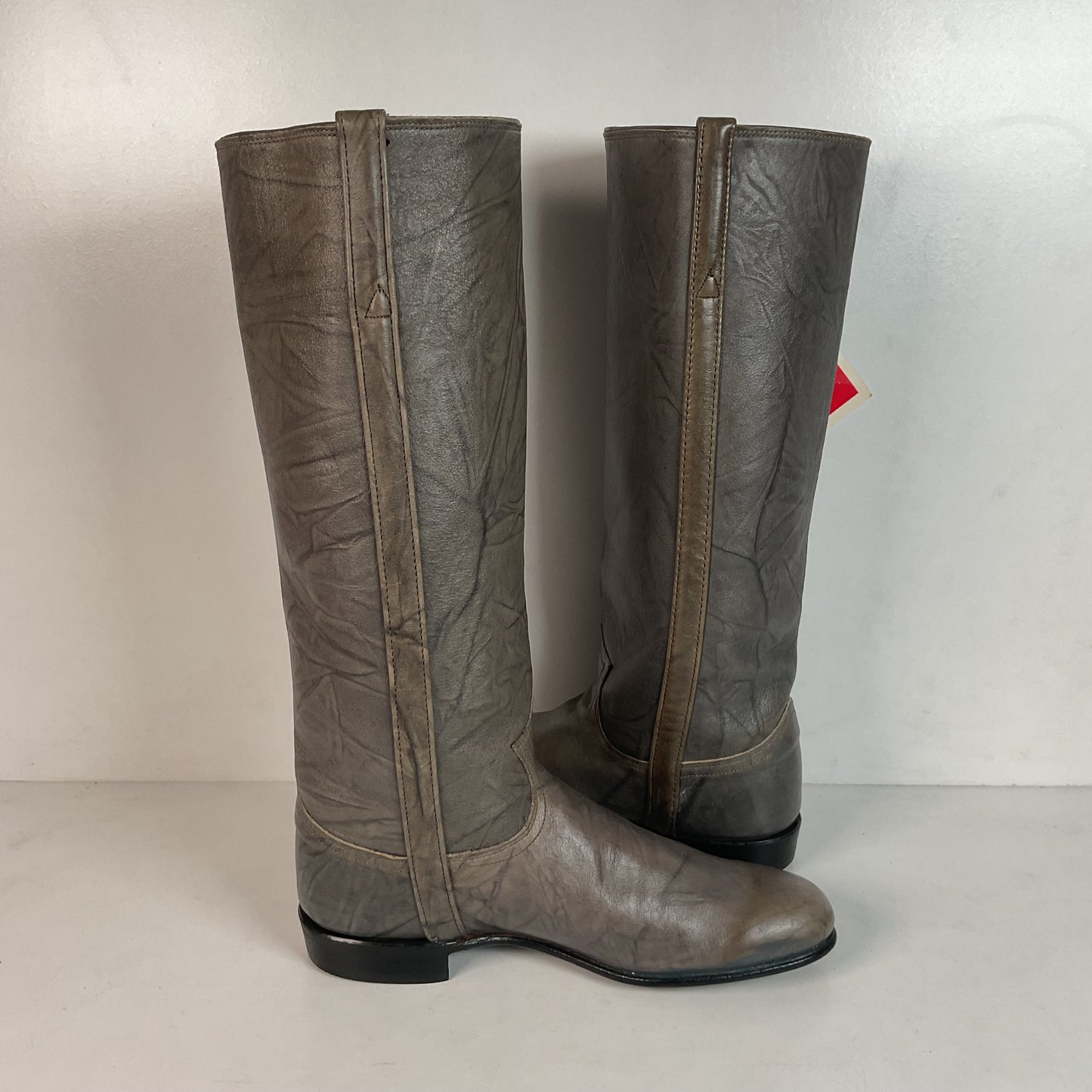 Vintage Justin Grey Marbled Campus Riding Boots 7 B USA Made