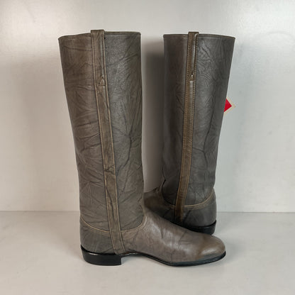 Vintage Justin Grey Marbled Campus Riding Boots 7 B USA Made
